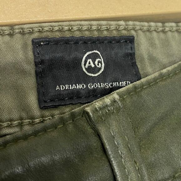 AG Adriano Goldschmied Jeans Womens 27 Green Legging Ankle Faux Leather Pants - Picture 3 of 15